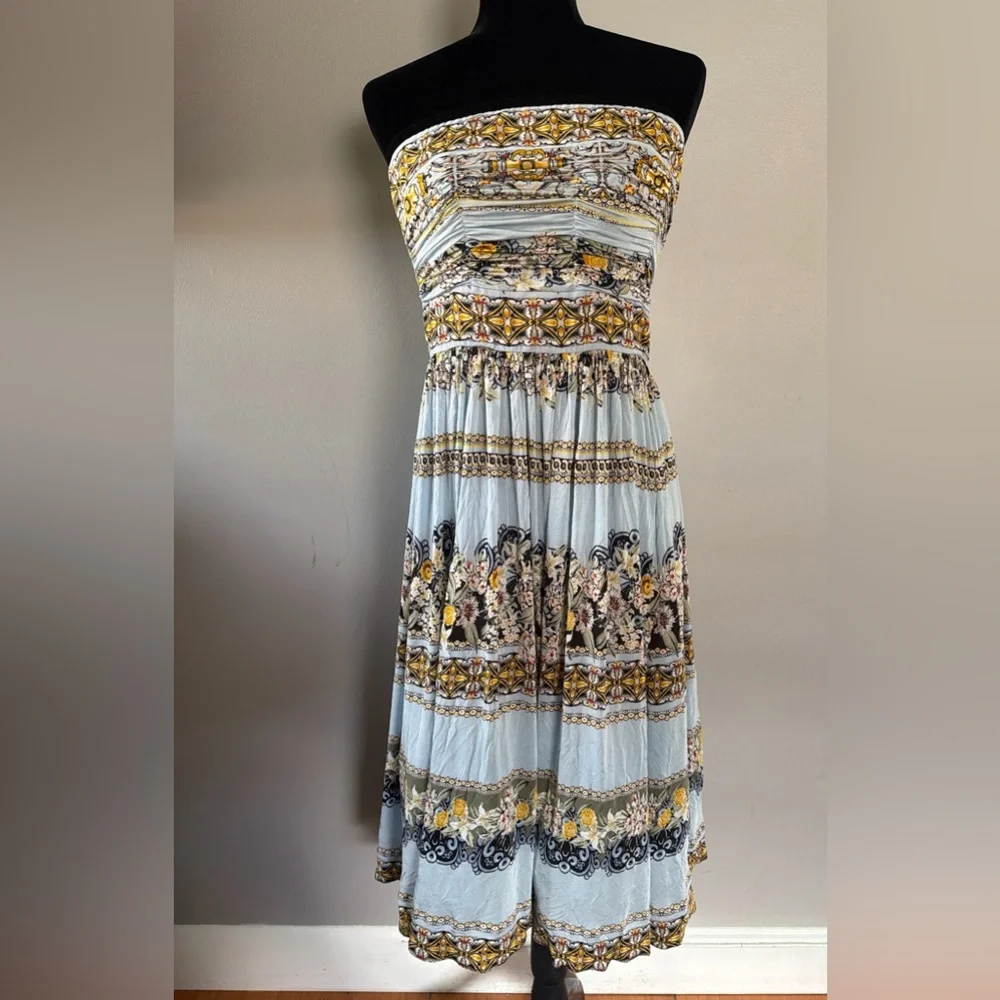 White House Black Market Strapless Maxi‎ Dress - Multicolor